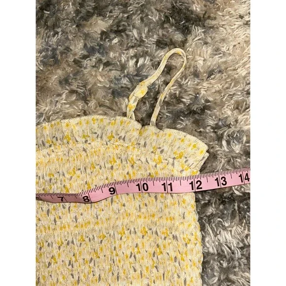 Vici Womens Dress Small Floral Boho Cottagecore Maxi Bodycon Ruffle Yellow - Picture 4 of 7